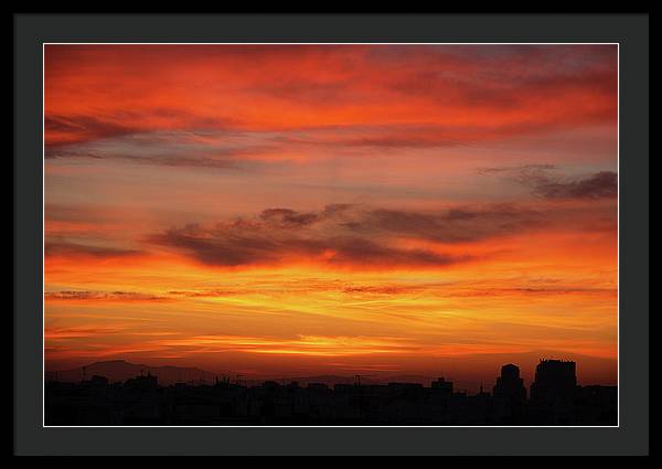 Sunset in Valencia / Art Photo - Framed Print