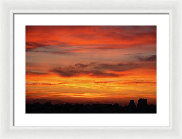 Sunset in Valencia / Art Photo - Framed Print