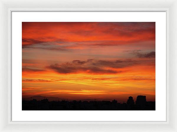 Sunset in Valencia / Art Photo - Framed Print