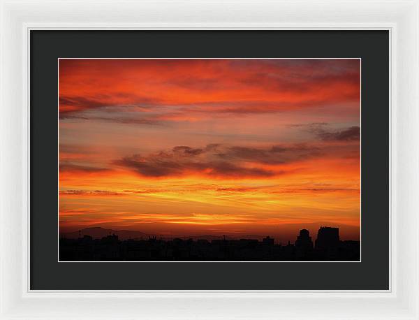 Sunset in Valencia / Art Photo - Framed Print