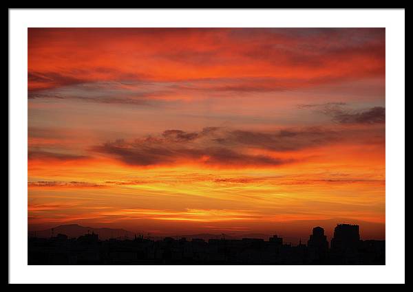 Sunset in Valencia / Art Photo - Framed Print