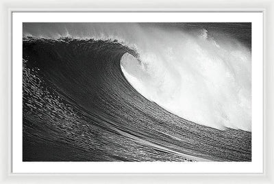 Surf, Black and White / Art Photo - Framed Print