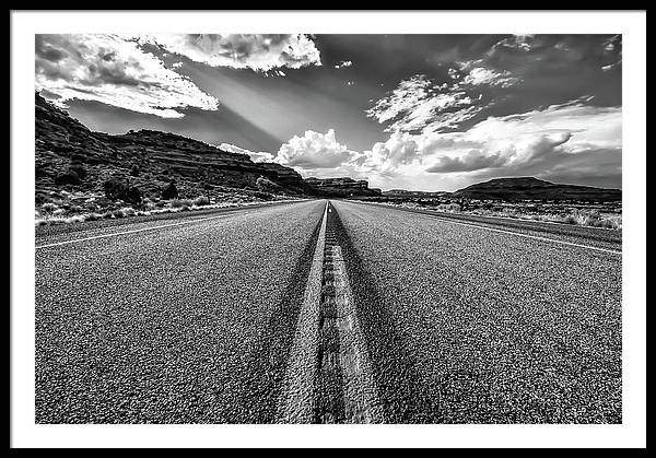 The Road Ahead, Road 95, Fry Canyon, Utah / Art Photo - Framed Print