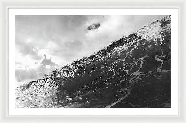 The Wave, Black and White / Art Photo - Framed Print