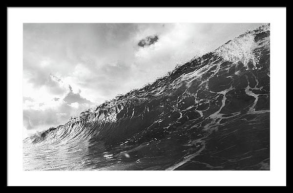 The Wave, Black and White / Art Photo - Framed Print