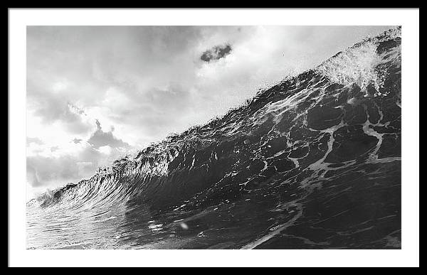 The Wave, Black and White / Art Photo - Framed Print