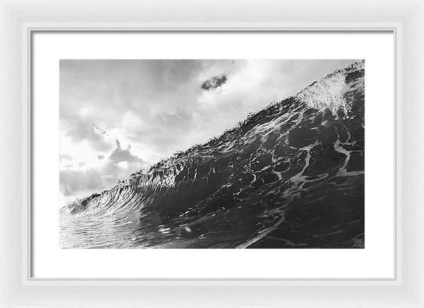 The Wave, Black and White / Art Photo - Framed Print