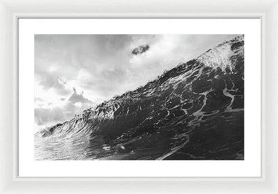 The Wave, Black and White / Art Photo - Framed Print