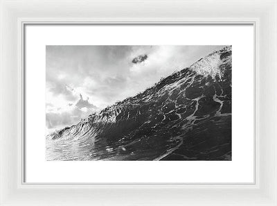 The Wave, Black and White / Art Photo - Framed Print