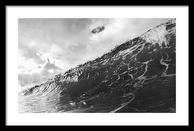 The Wave, Black and White / Art Photo - Framed Print