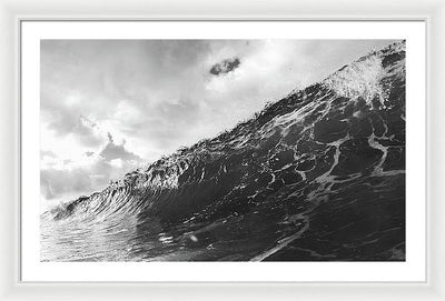 The Wave, Black and White / Art Photo - Framed Print