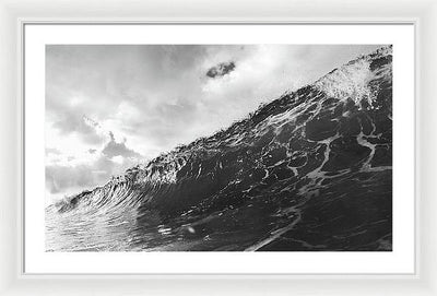 The Wave, Black and White / Art Photo - Framed Print