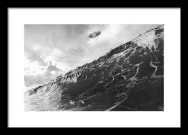 The Wave, Black and White / Art Photo - Framed Print