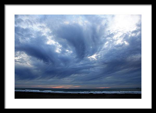 Turbulent Sky with some Mammatus Clouds / Art Photo - Framed Print