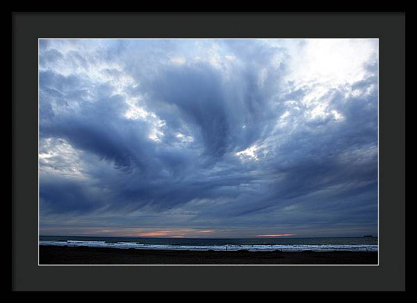 Turbulent Sky with some Mammatus Clouds / Art Photo - Framed Print