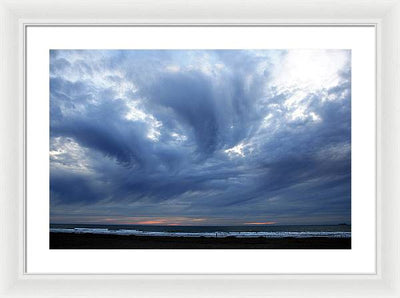 Turbulent Sky with some Mammatus Clouds / Art Photo - Framed Print