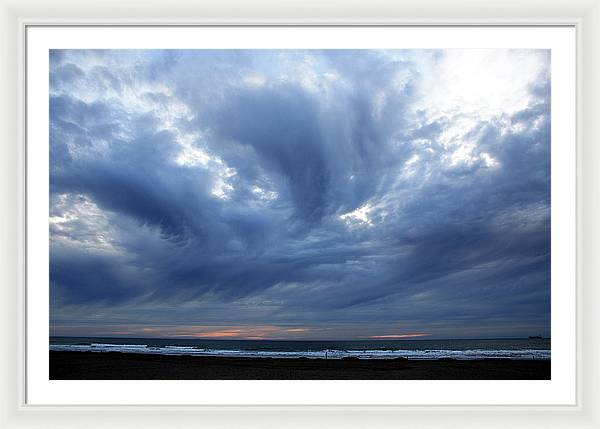 Turbulent Sky with some Mammatus Clouds / Art Photo - Framed Print