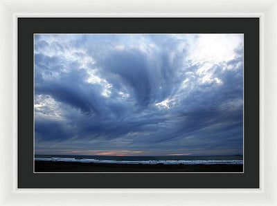 Turbulent Sky with some Mammatus Clouds / Art Photo - Framed Print