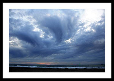 Turbulent Sky with some Mammatus Clouds / Art Photo - Framed Print