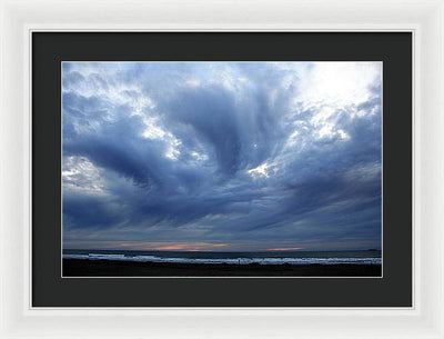 Turbulent Sky with some Mammatus Clouds / Art Photo - Framed Print