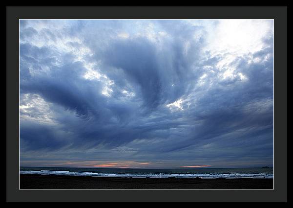 Turbulent Sky with some Mammatus Clouds / Art Photo - Framed Print