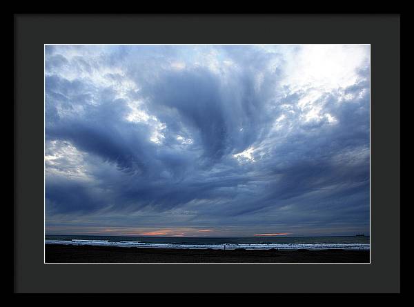 Turbulent Sky with some Mammatus Clouds / Art Photo - Framed Print