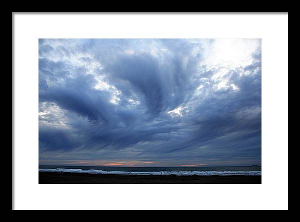 Turbulent Sky with some Mammatus Clouds / Art Photo - Framed Print