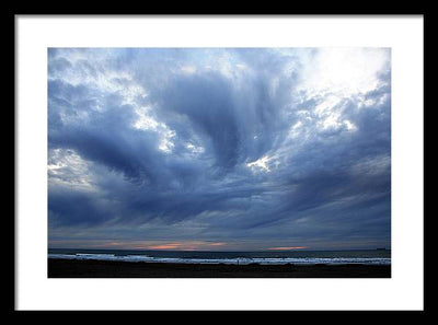 Turbulent Sky with some Mammatus Clouds / Art Photo - Framed Print