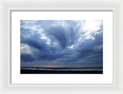 Turbulent Sky with some Mammatus Clouds / Art Photo - Framed Print