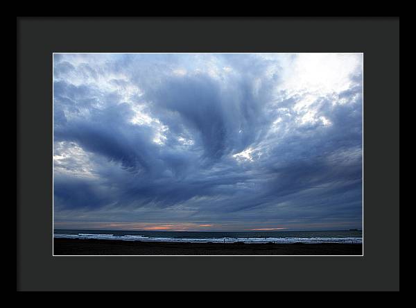 Turbulent Sky with some Mammatus Clouds / Art Photo - Framed Print