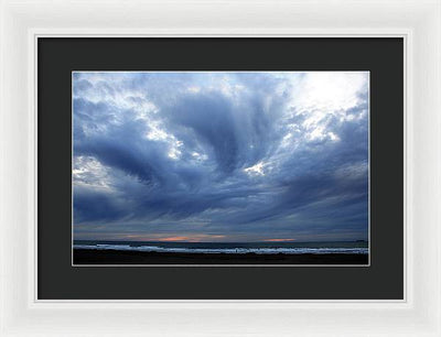 Turbulent Sky with some Mammatus Clouds / Art Photo - Framed Print