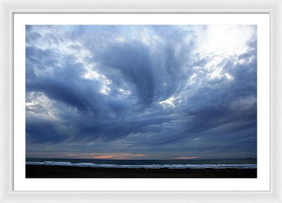 Turbulent Sky with some Mammatus Clouds / Art Photo - Framed Print