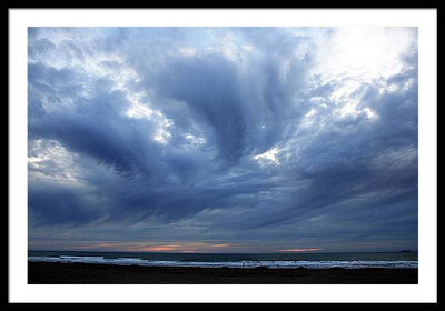 Turbulent Sky with some Mammatus Clouds / Art Photo - Framed Print