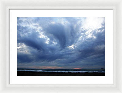 Turbulent Sky with some Mammatus Clouds / Art Photo - Framed Print