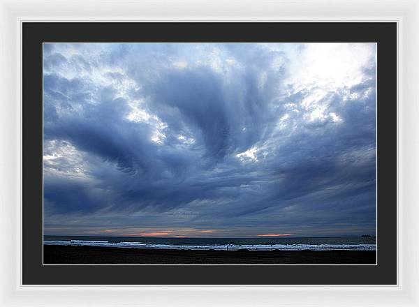 Turbulent Sky with some Mammatus Clouds / Art Photo - Framed Print