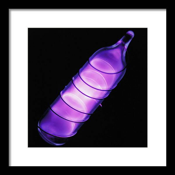 Vial of Glowing Ultrapure Argon / Art Photo - Framed Print