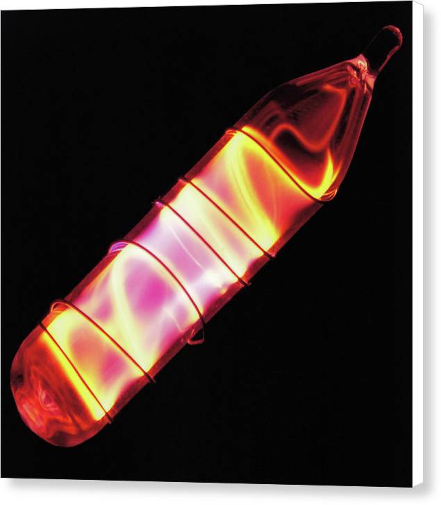 Vial of Glowing Ultrapure Neon / Art Photo - Canvas Print