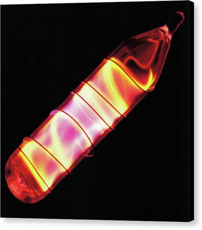 Vial of Glowing Ultrapure Neon / Art Photo - Canvas Print