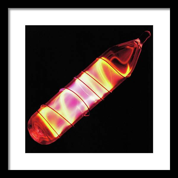 Vial of Glowing Ultrapure Neon / Art Photo - Framed Print