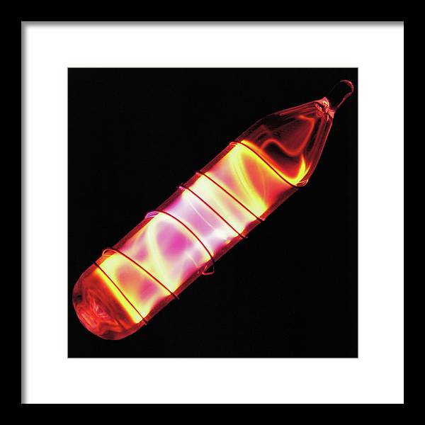 Vial of Glowing Ultrapure Neon / Art Photo - Framed Print