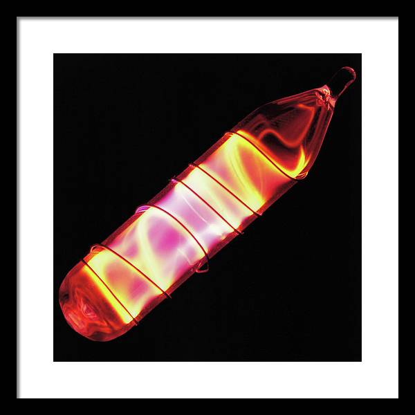 Vial of Glowing Ultrapure Neon / Art Photo - Framed Print