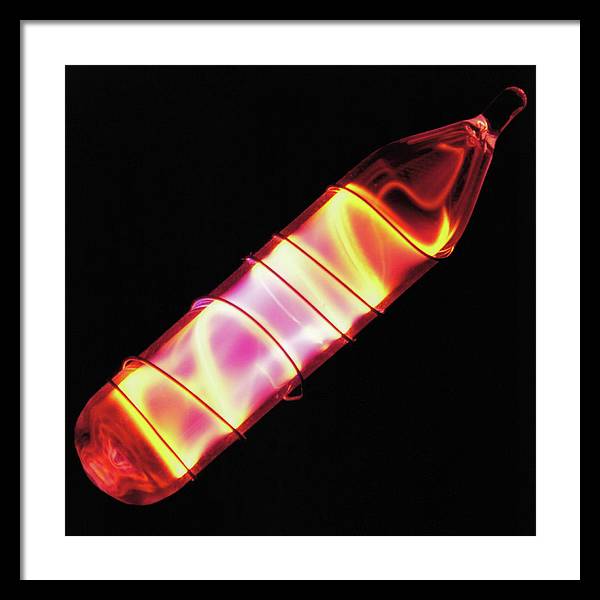 Vial of Glowing Ultrapure Neon / Art Photo - Framed Print