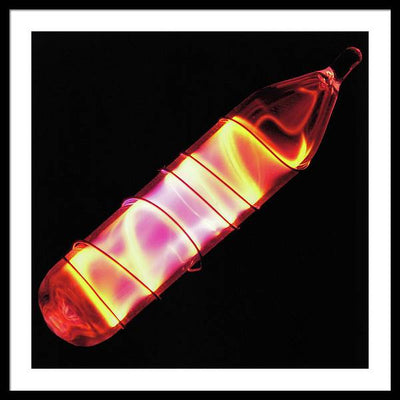 Vial of Glowing Ultrapure Neon / Art Photo - Framed Print