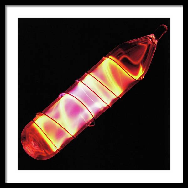 Vial of Glowing Ultrapure Neon / Art Photo - Framed Print