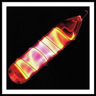 Vial of Glowing Ultrapure Neon / Art Photo - Framed Print