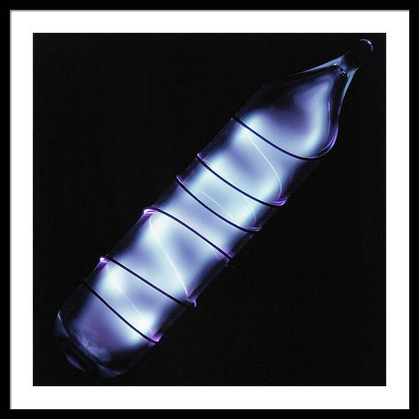 Vial of Glowing Ultrapure Xenon / Art Photo - Framed Print