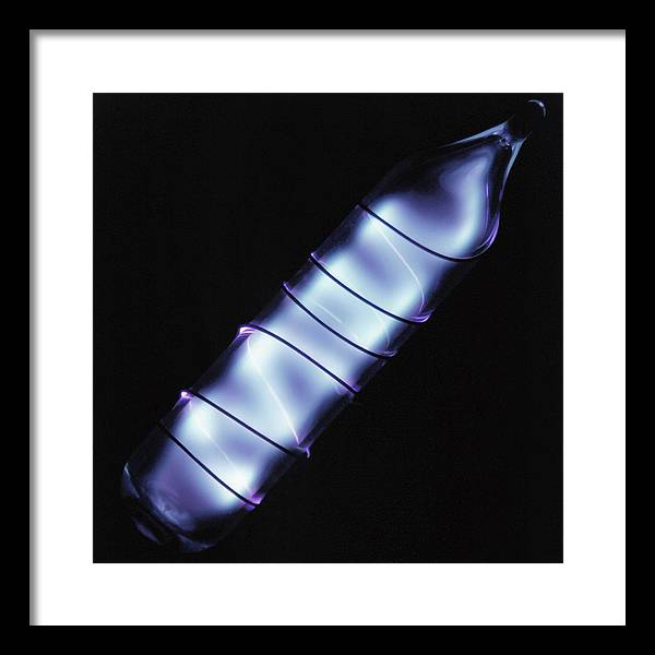 Vial of Glowing Ultrapure Xenon / Art Photo - Framed Print