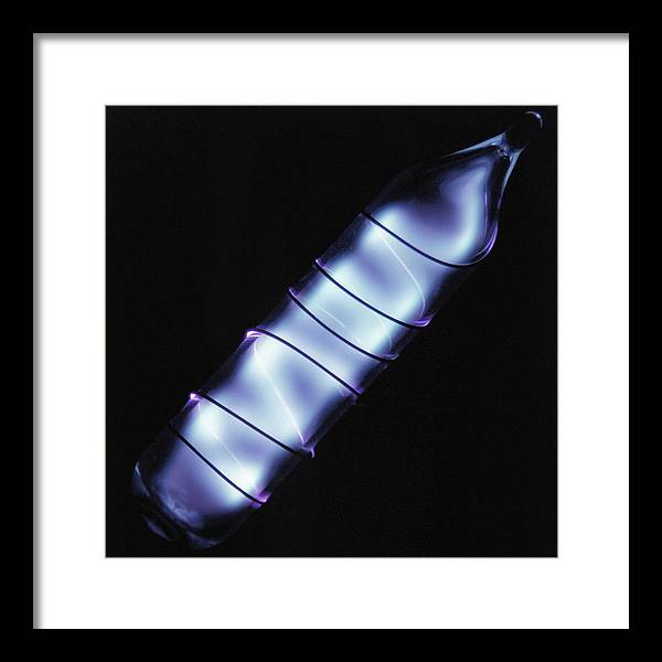 Vial of Glowing Ultrapure Xenon / Art Photo - Framed Print