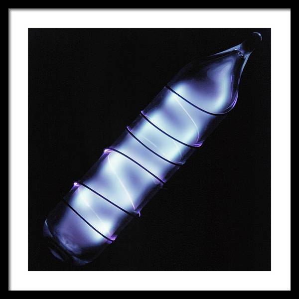 Vial of Glowing Ultrapure Xenon / Art Photo - Framed Print