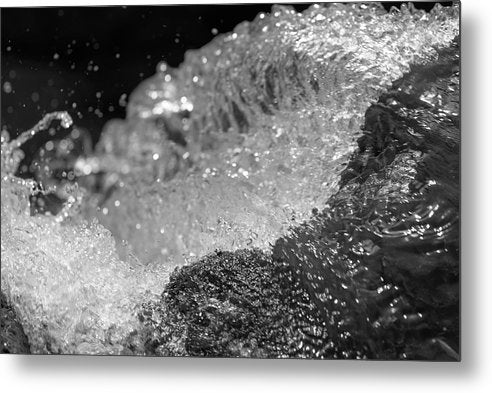 Wave, Close up, Black and White / Art Photo - Metal Print